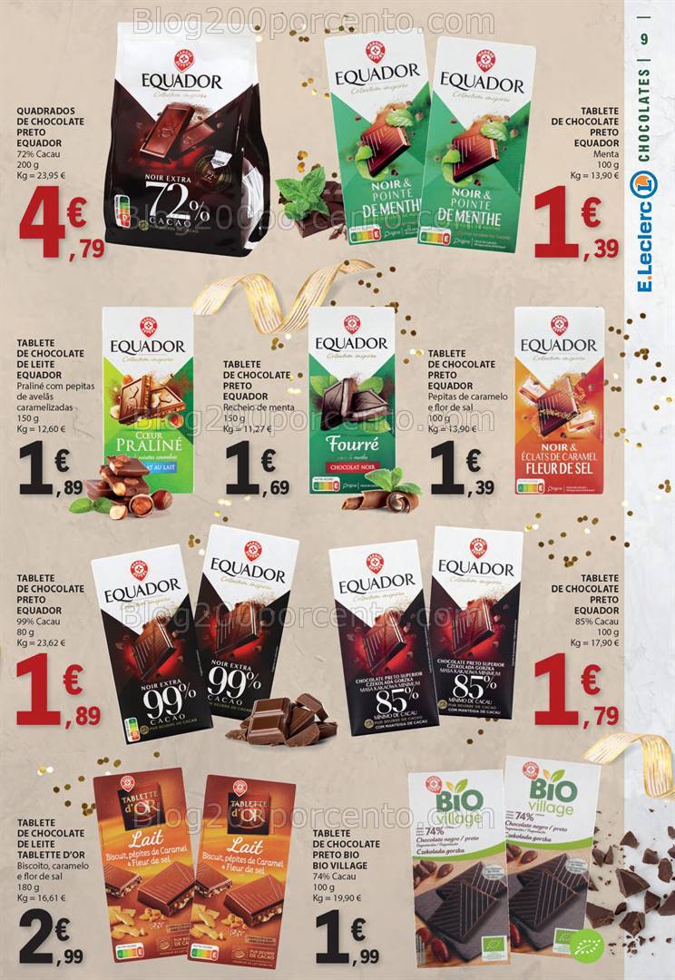 Antevisão Folheto E-LECLERC Natal Alimentar Gourmet Promoções de 10 a 24 dezembro