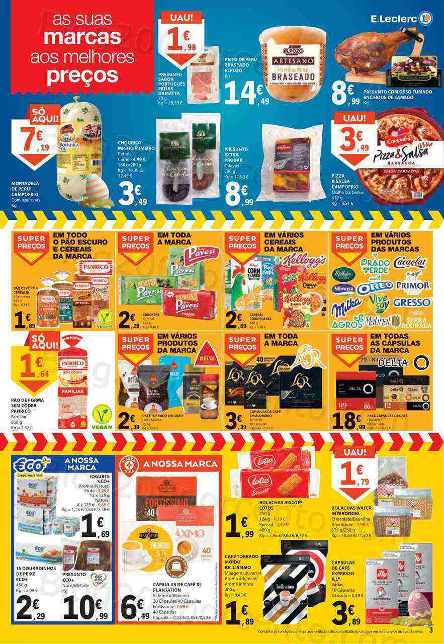 Antevisão Folheto E-LECLERC Promoções Fim de Semana - 7 a 9 abril