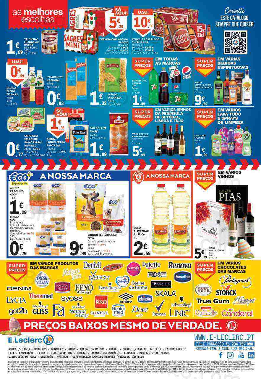 Antevisão Folheto E-LECLERC Promoções Fim de Semana - 7 a 9 abril