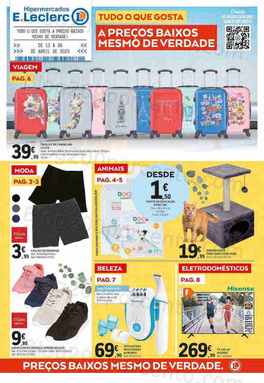 Antevisão Folheto E-LECLERC Bazar Promoções de 13 a 26 abril