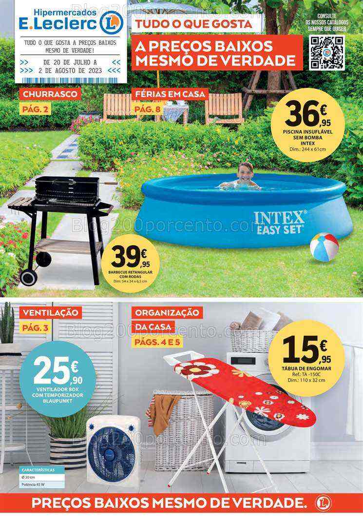 Antevisão Folheto E-LECLERC Bazar Verão Promoções de 20 julho a 2 agosto