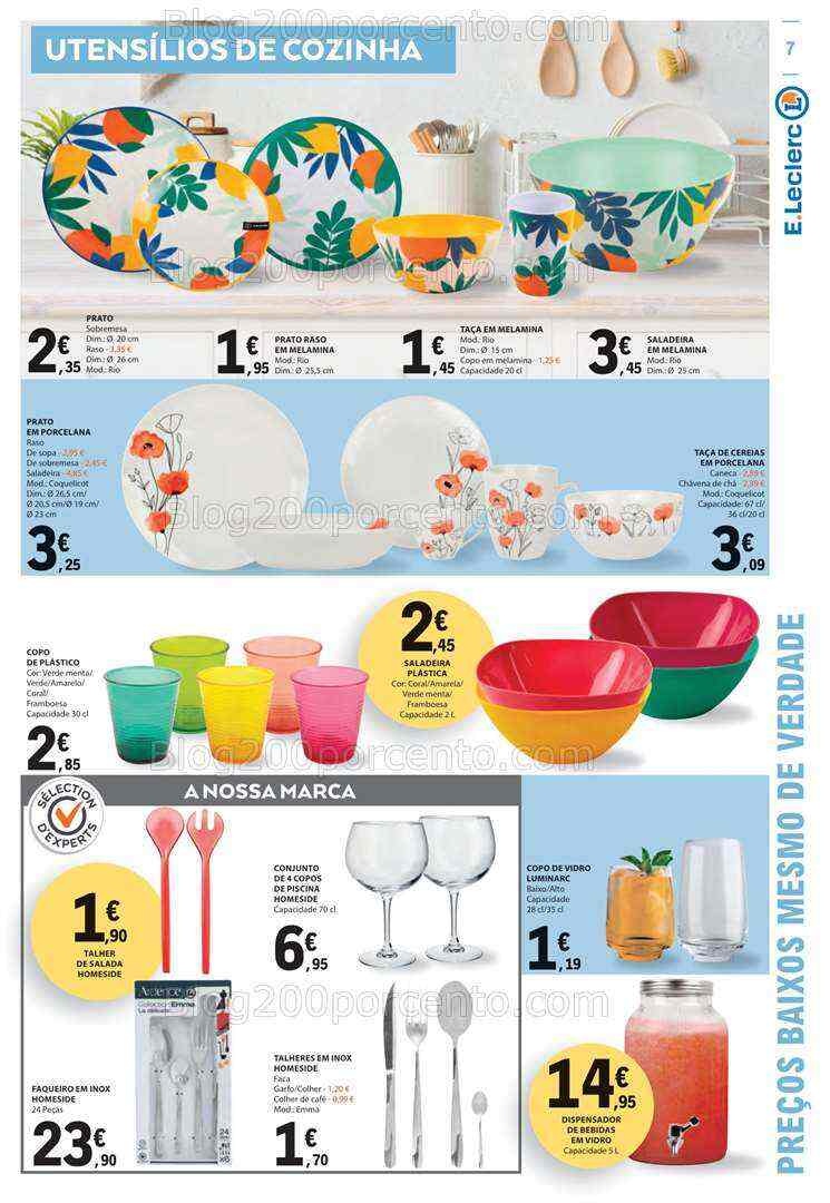 Antevisão Folheto E-LECLERC Bazar Verão Promoções de 20 julho a 2 agosto