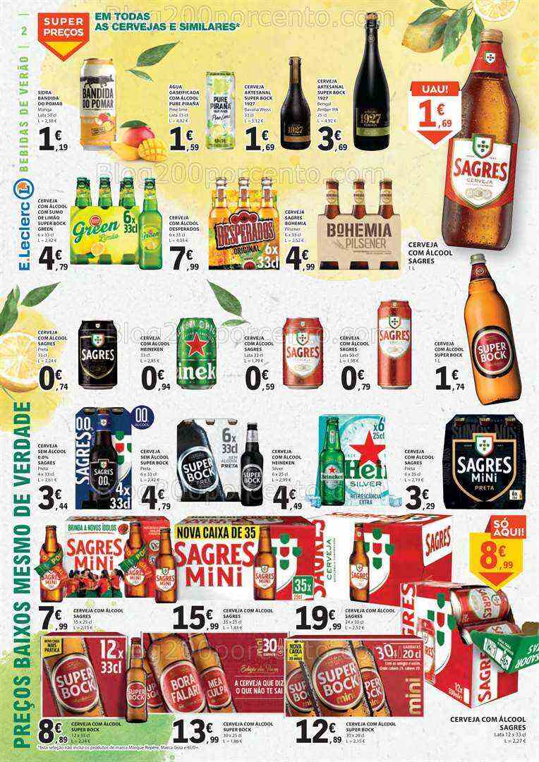 Antevisão Folheto E-LECLERC Especial Bebidas Promoções de 18 a 30 julho