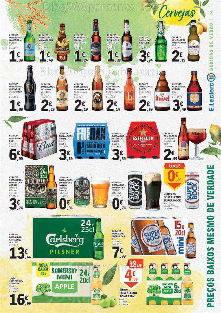 Antevisão Folheto E-LECLERC Especial Bebidas Promoções de 18 a 30 julho