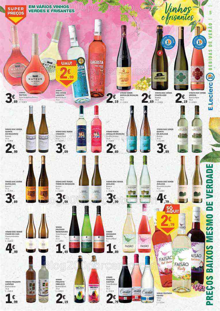 Antevisão Folheto E-LECLERC Especial Bebidas Promoções de 18 a 30 julho