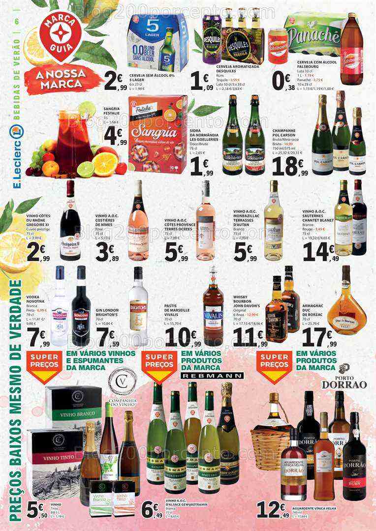 Antevisão Folheto E-LECLERC Especial Bebidas Promoções de 18 a 30 julho