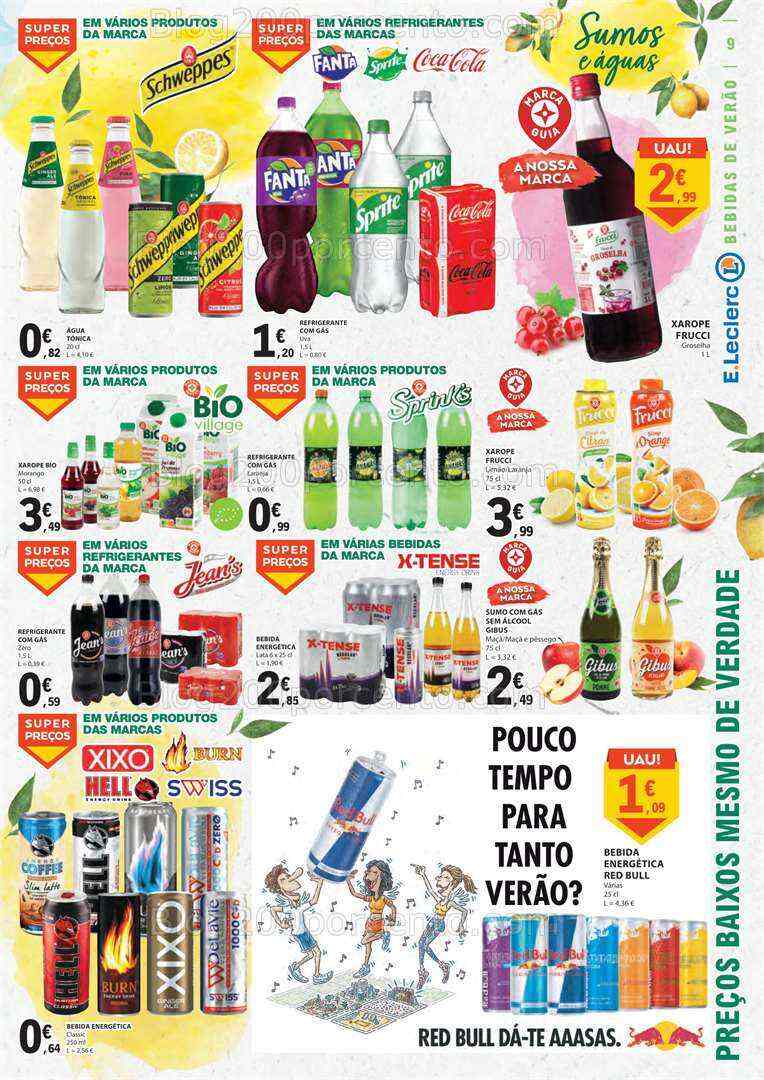 Antevisão Folheto E-LECLERC Especial Bebidas Promoções de 18 a 30 julho