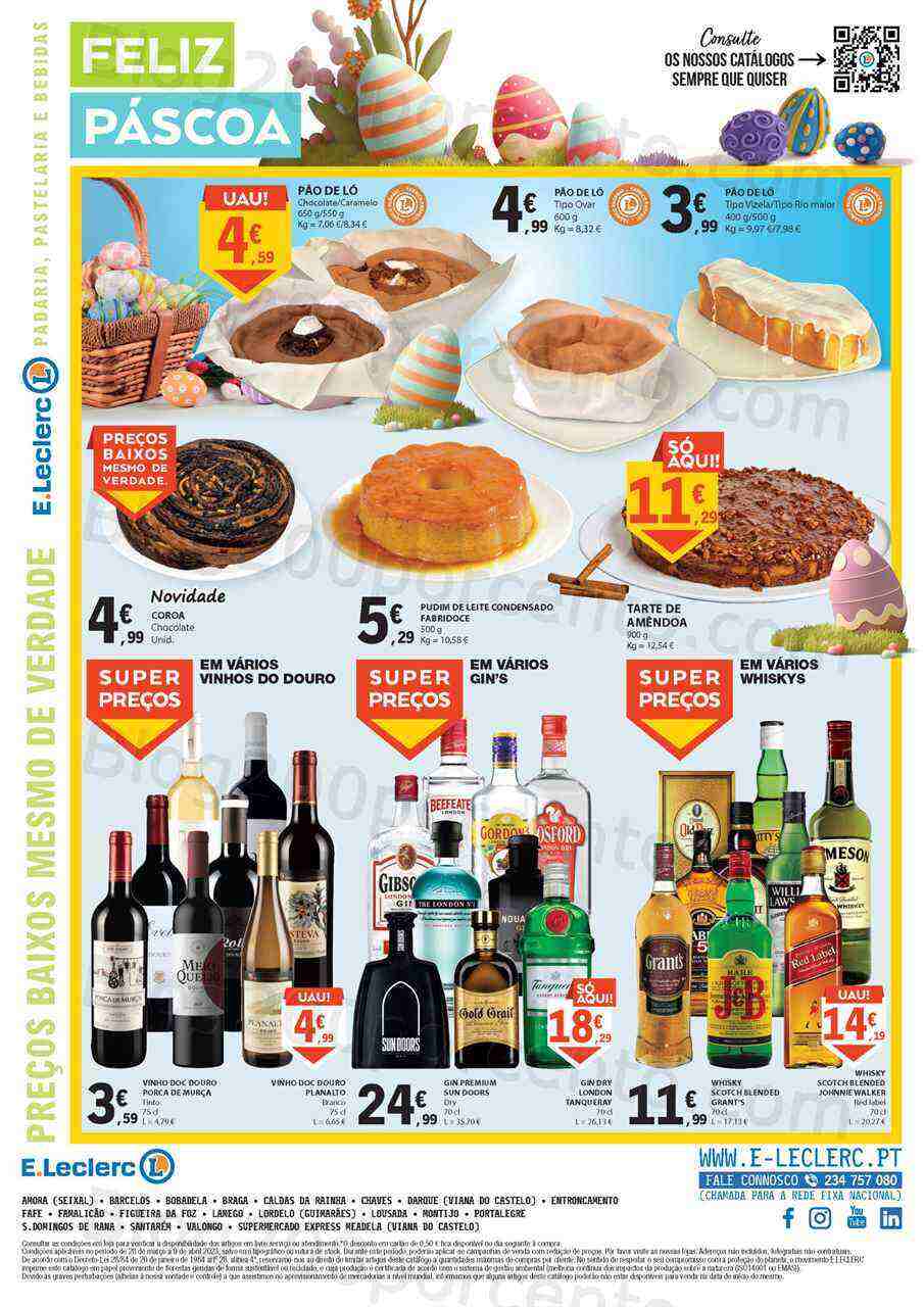 Antevisão Folheto E-LECLERC Especial Páscoa Promoções de 28 março a 9 abril