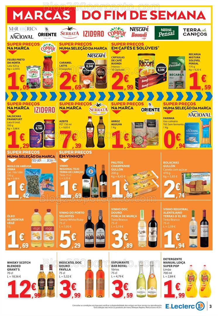Antevisão Folheto E-LECLERC Promoções Fim de Semana - 11 a 13 outubro