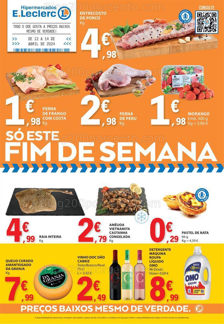 Antevisão Folheto E-LECLERC Promoções Fim de Semana - 12 a 14 abril