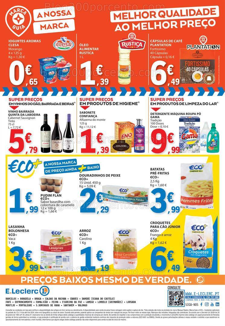 Antevisão Folheto E-LECLERC Promoções Fim de Semana - 12 a 14 abril