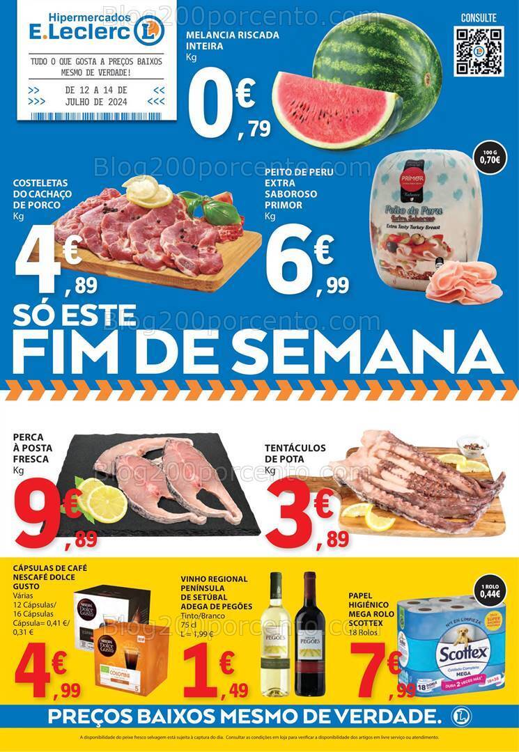 Antevisão Folheto E-LECLERC Promoções Fim de Semana - 12 a 14 julho
