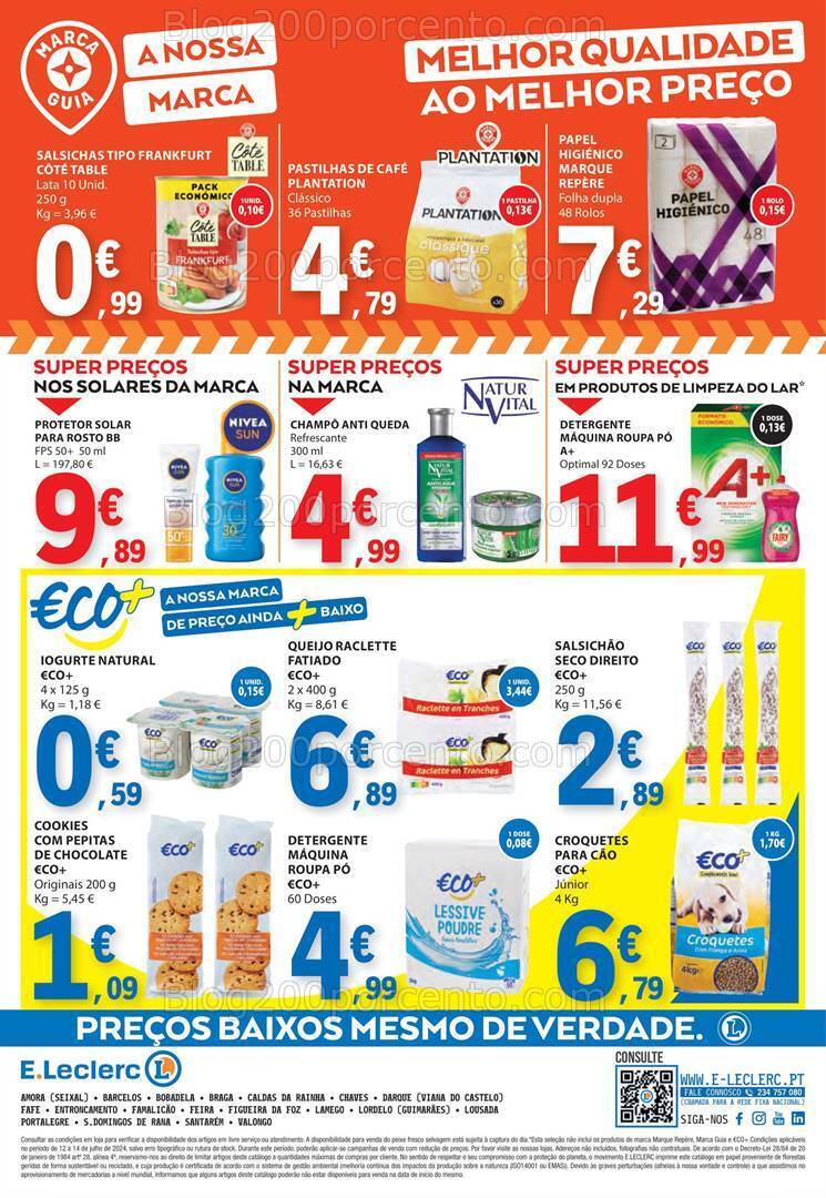 Antevisão Folheto E-LECLERC Promoções Fim de Semana - 12 a 14 julho