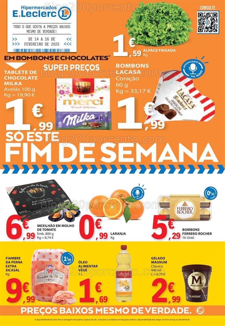 Antevisão Folheto E-LECLERC Promoções Fim de Semana - 14 a 16 fevereiro