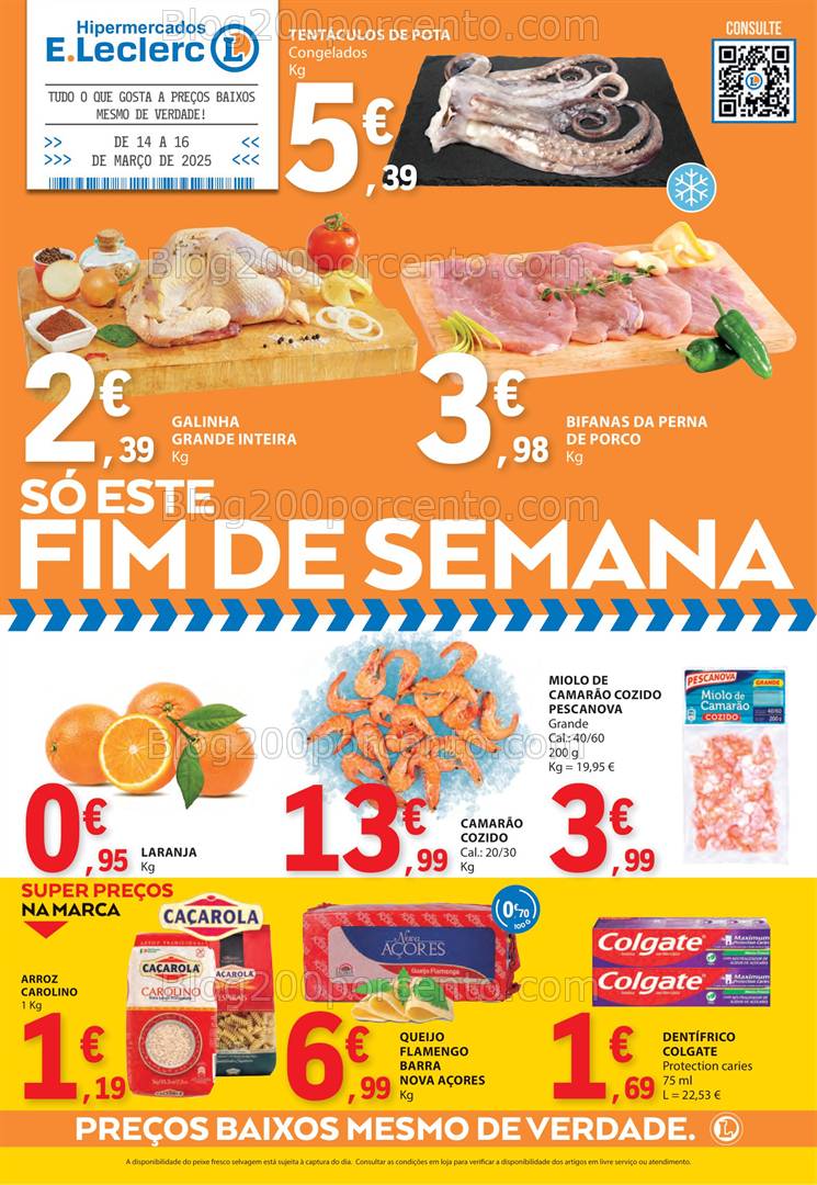 Antevisão Folheto E-LECLERC Promoções Fim de Semana - 14 a 16 março