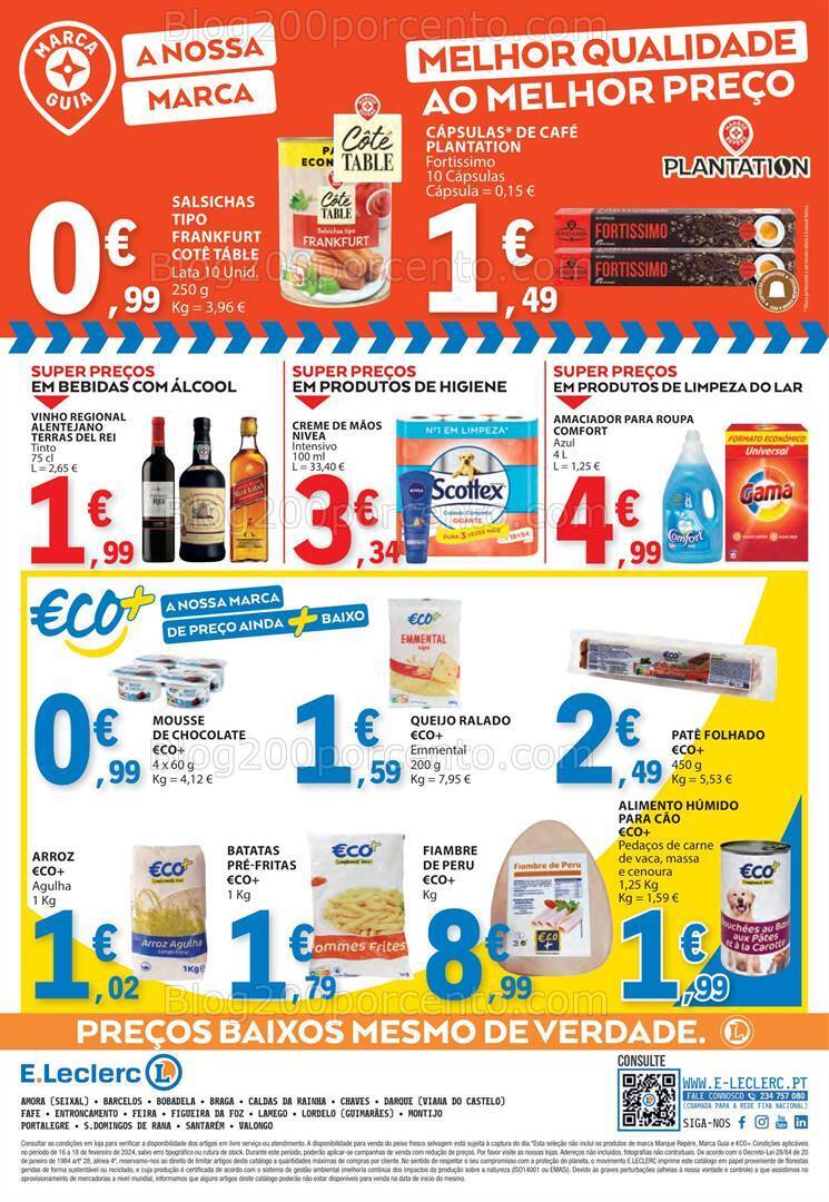 Antevisão Folheto E-LECLERC Promoções Fim de Semana - 16 a 18 fevereiro