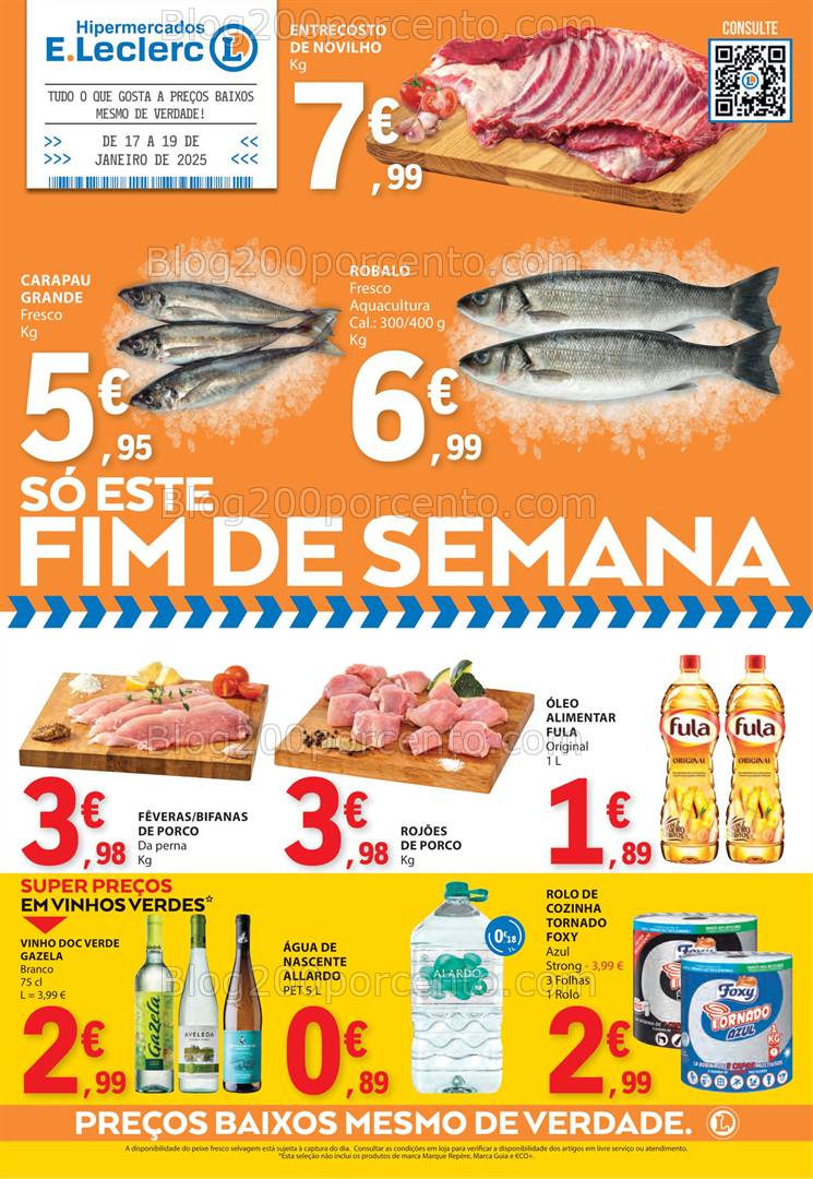 Antevisão Folheto E-LECLERC Promoções Fim de Semana 17 a 20 janeiro