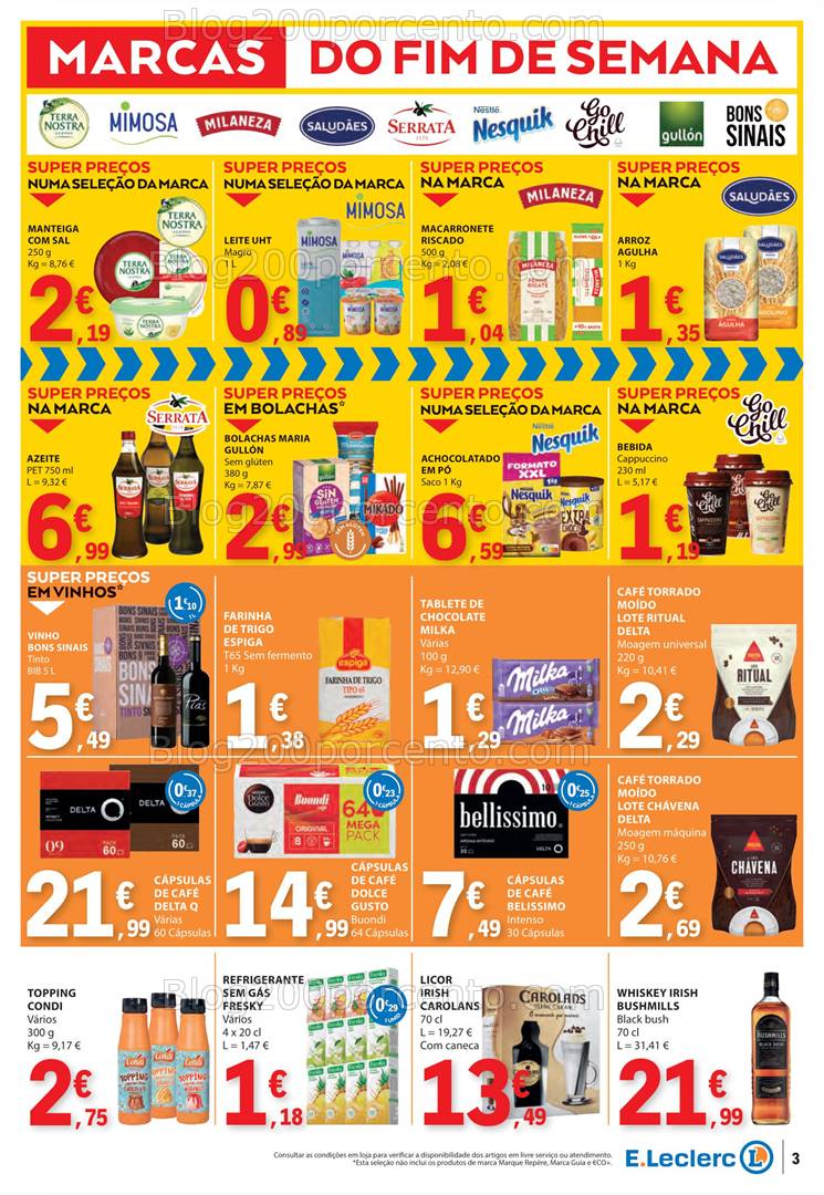 Antevisão Folheto E-LECLERC Promoções Fim de Semana 17 a 20 janeiro