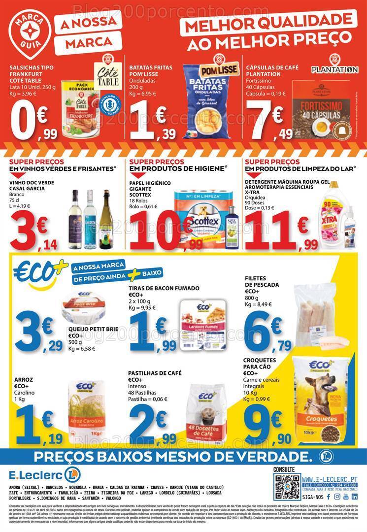 Antevisão Folheto E-LECLERC Promoções Fim de Semana - 19 a 21 abril