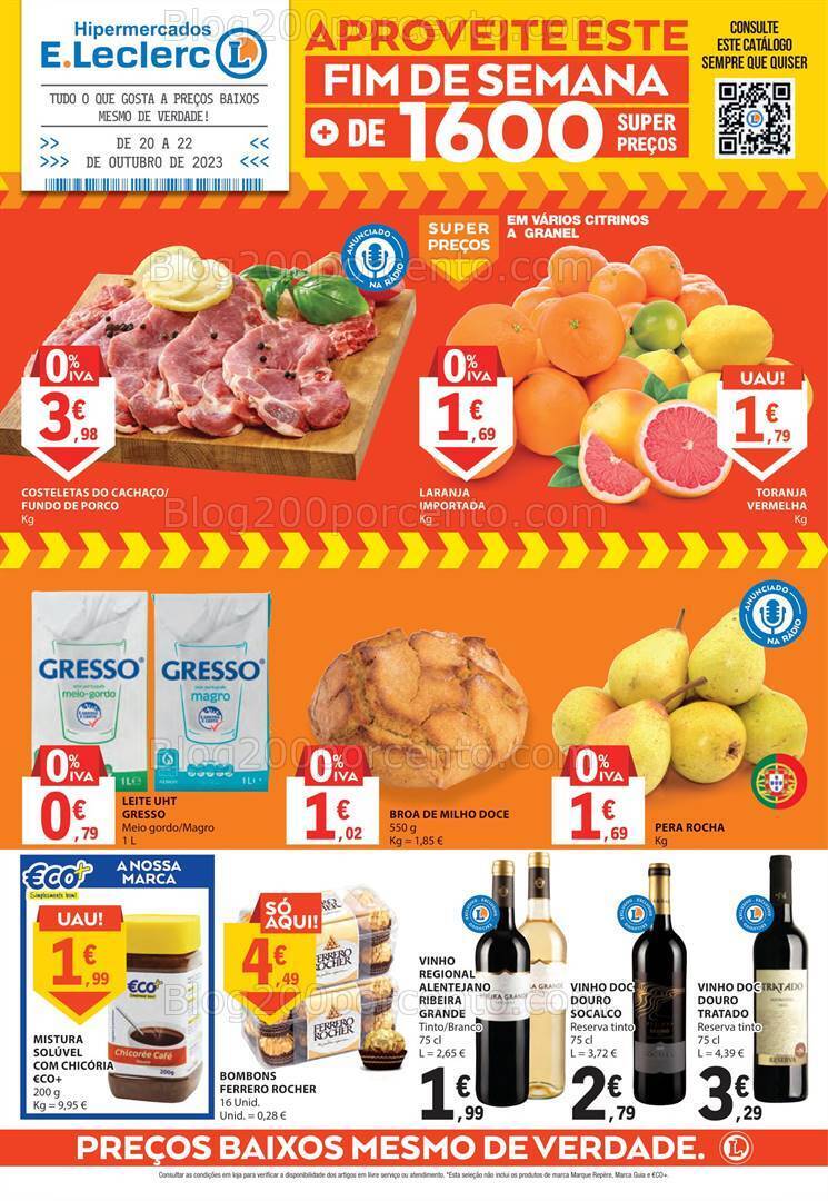 Antevisão Folheto E-LECLERC Promoções Fim de Semana - 20 a 22 outubro