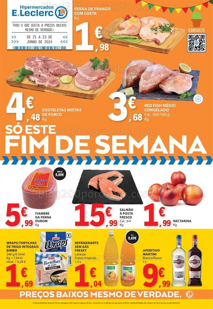 Antevisão Folheto E-LECLERC Promoções Fim de Semana 21 a 23 junho