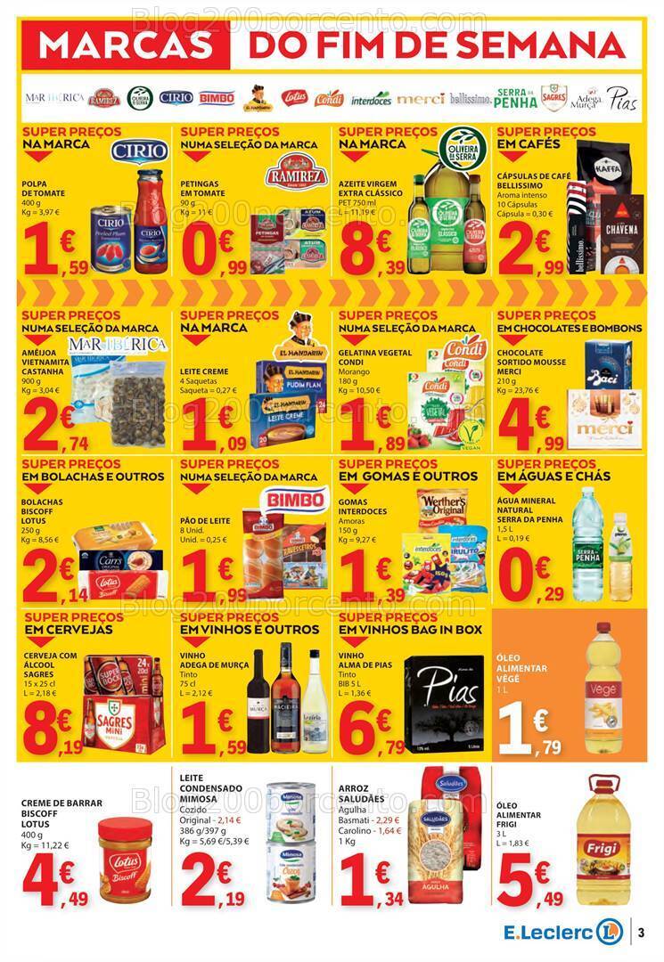 Antevisão Folheto E-LECLERC Promoções Fim de Semana - 22 a 24 março