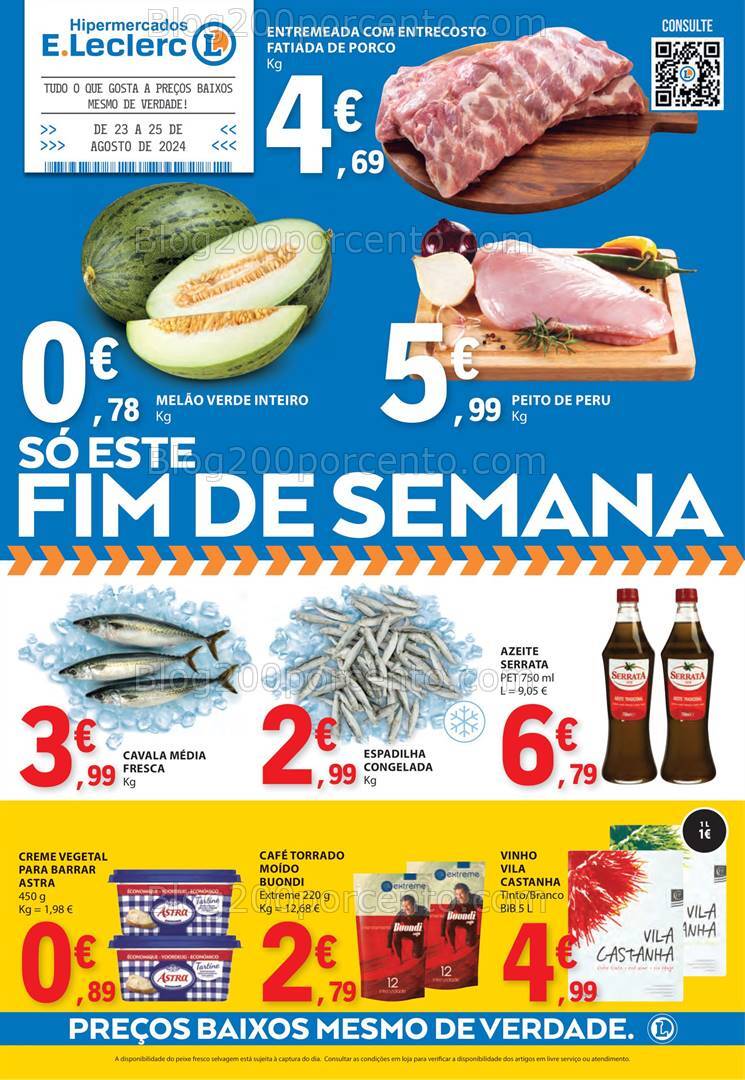 Antevisão Folheto E-LECLERC Promoções Fim de Semana - 23 a 25 agosto