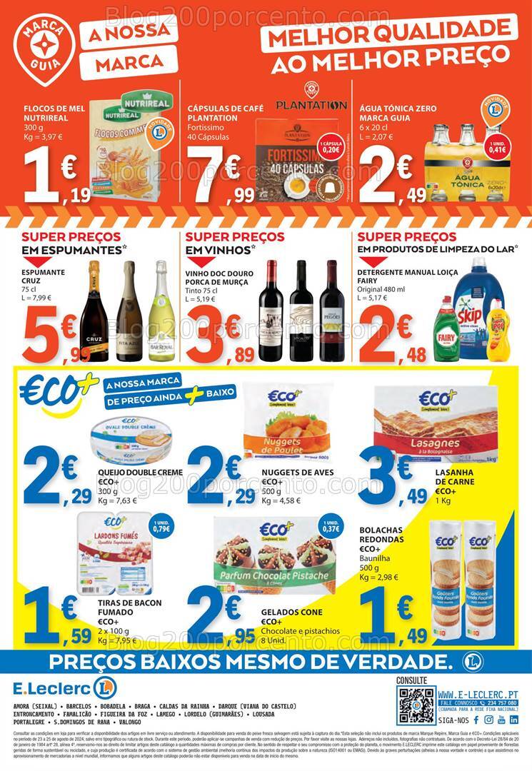 Antevisão Folheto E-LECLERC Promoções Fim de Semana - 23 a 25 agosto