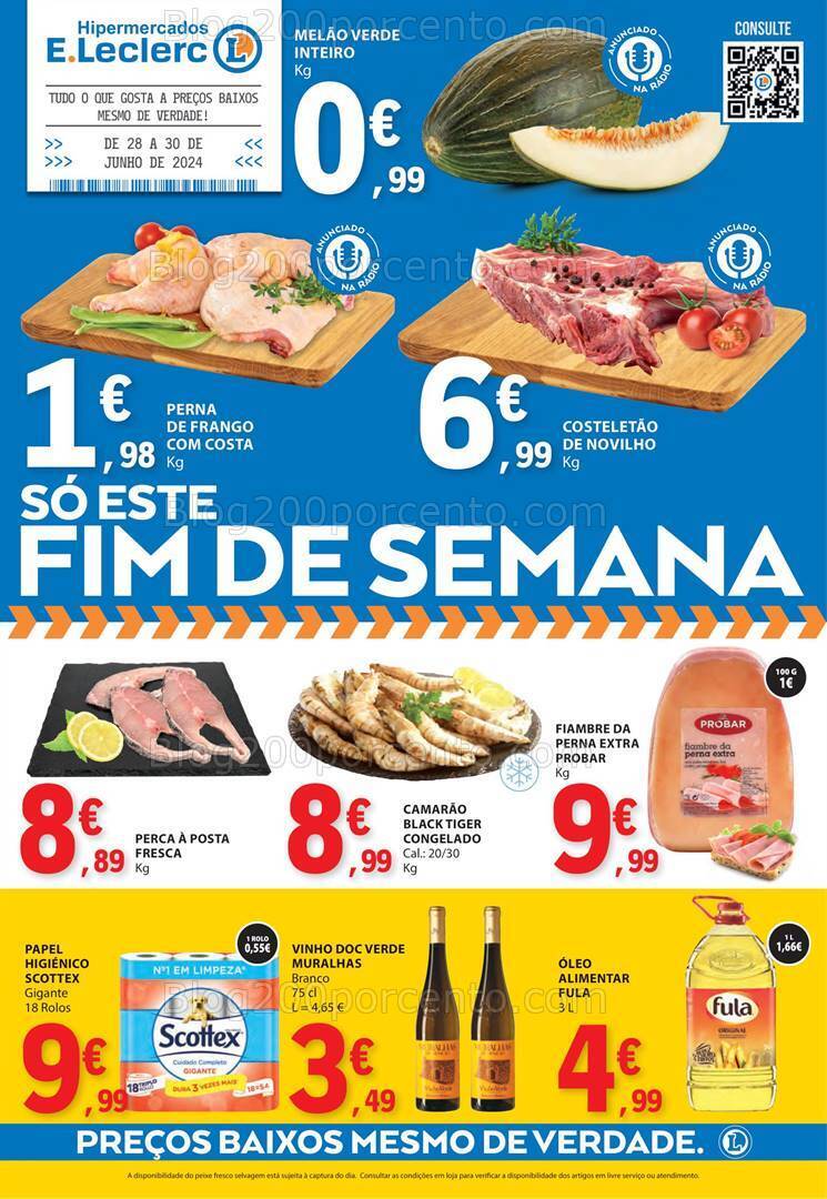 Antevisão Folheto E-LECLERC Promoções Fim de Semana - 28 a 30 junho