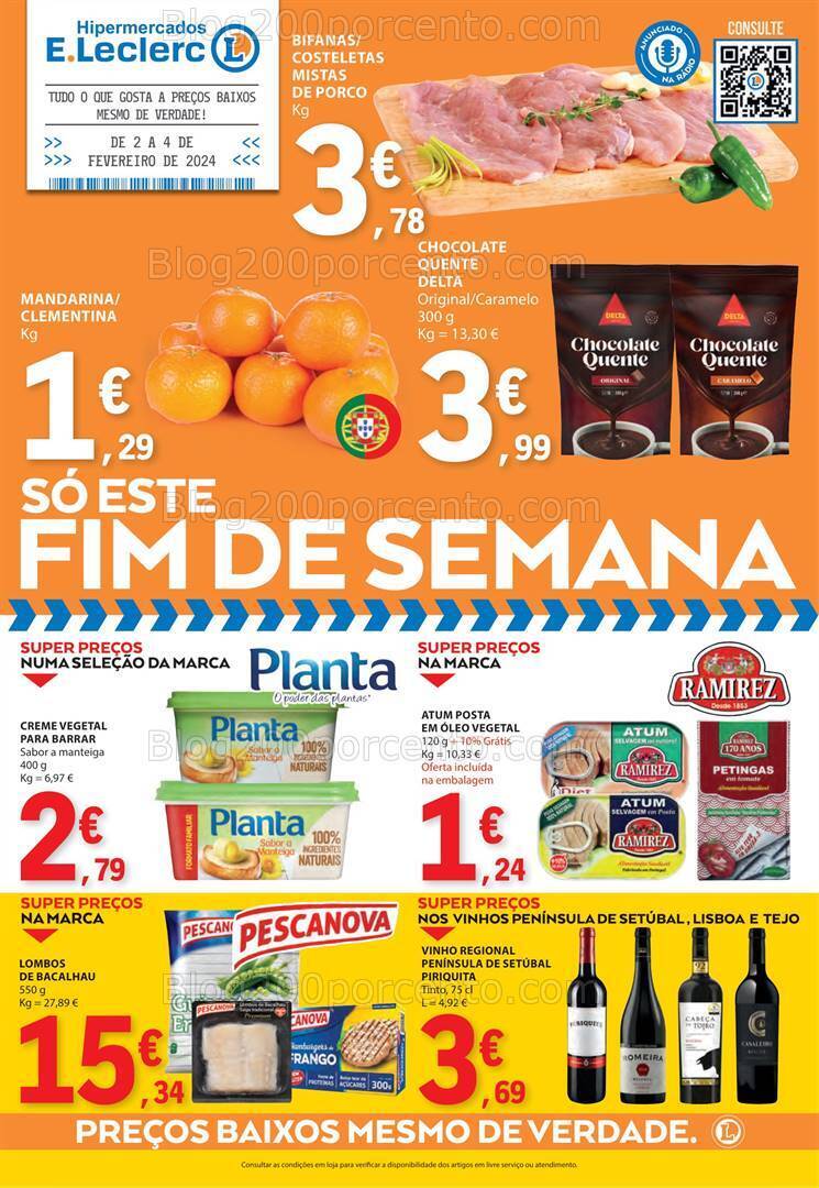 Antevisão Folheto E-LECLERC Promoções Fim de Semana - 2 a 4 fevereiro
