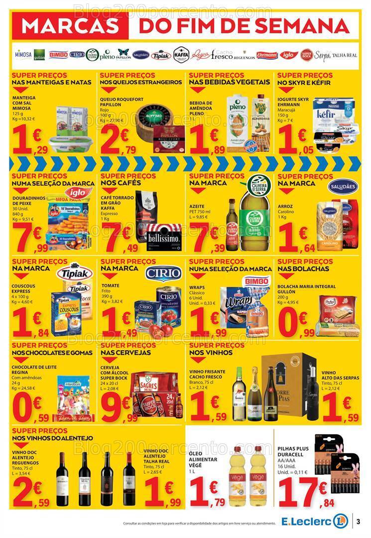 Antevisão Folheto E-LECLERC Promoções Fim de Semana - 2 a 4 fevereiro