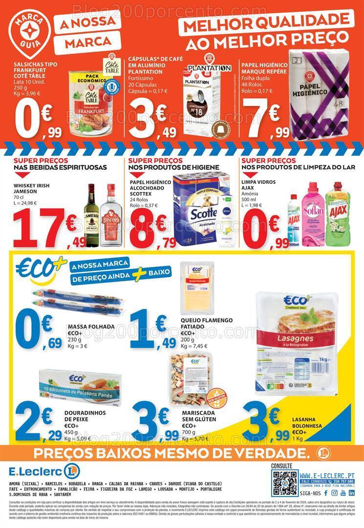 Antevisão Folheto E-LECLERC Promoções Fim de Semana - 2 a 4 fevereiro