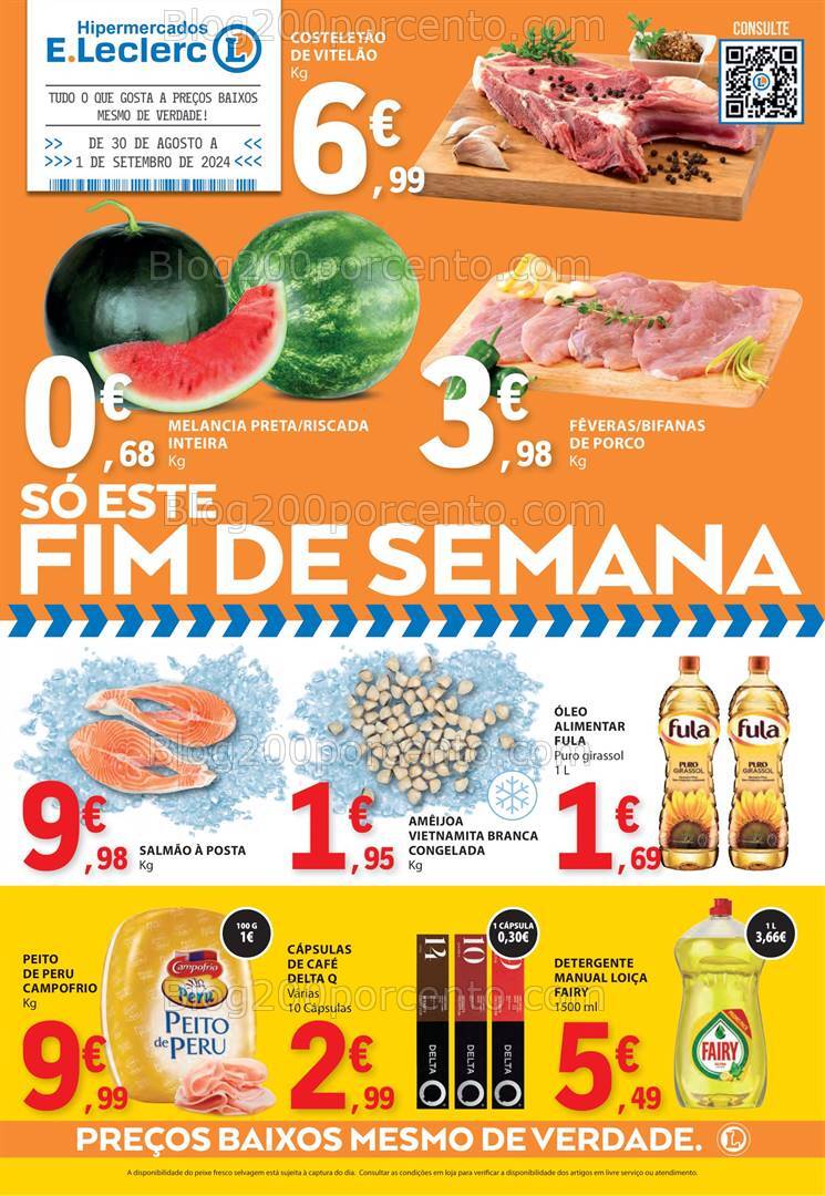 Antevisão Folheto E-LECLERC Promoções Fim de Semana - 30 agosto a 1 setembro