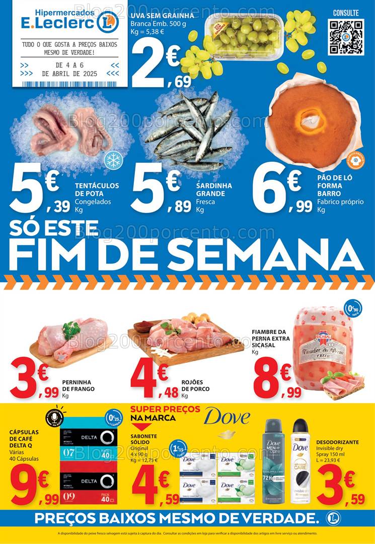 Antevisão Folheto E-LECLERC Promoções Fim de Semana - 4 a 6 abril
