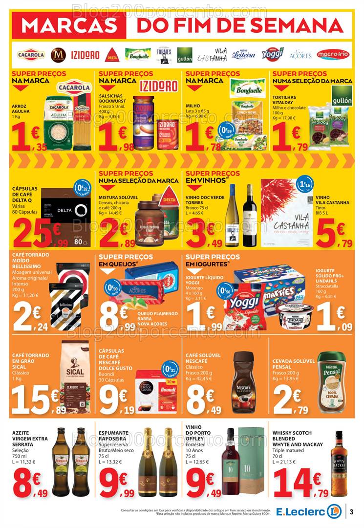 Antevisão Folheto E-LECLERC Promoções Fim de Semana - 4 a 6 abril