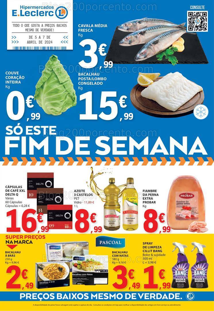 Antevisão Folheto E-LECLERC Promoções Fim de Semana - 5 a 7 abril
