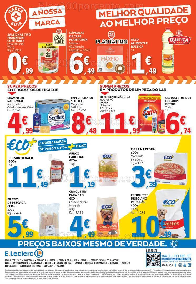 Antevisão Folheto E-LECLERC Promoções Fim de Semana - 5 a 7 abril