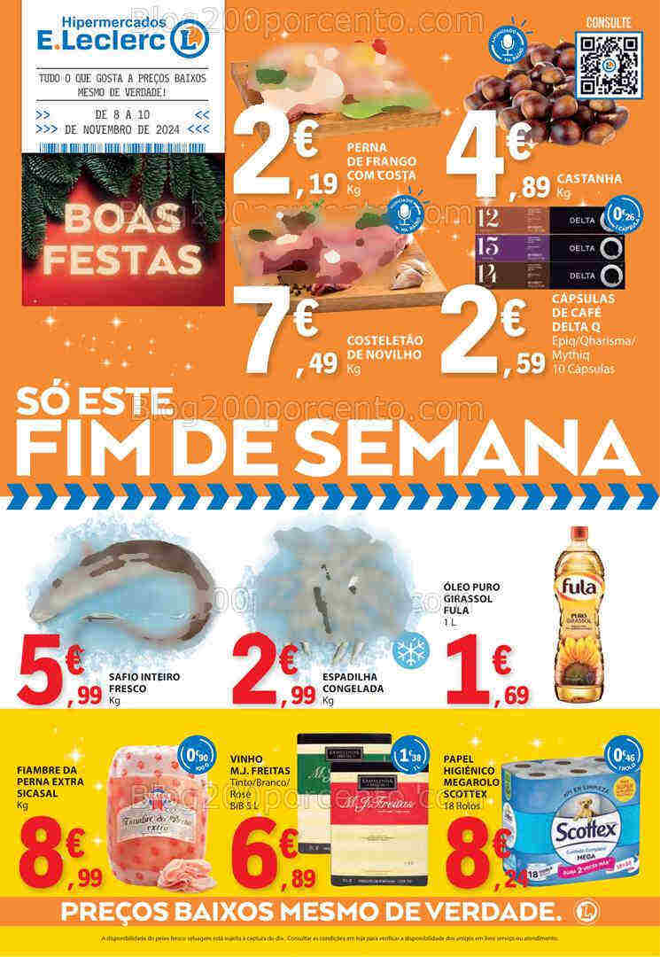 Antevisão Folheto E-LECLERC Promoções Fim de Semana 8 a 10 novembro