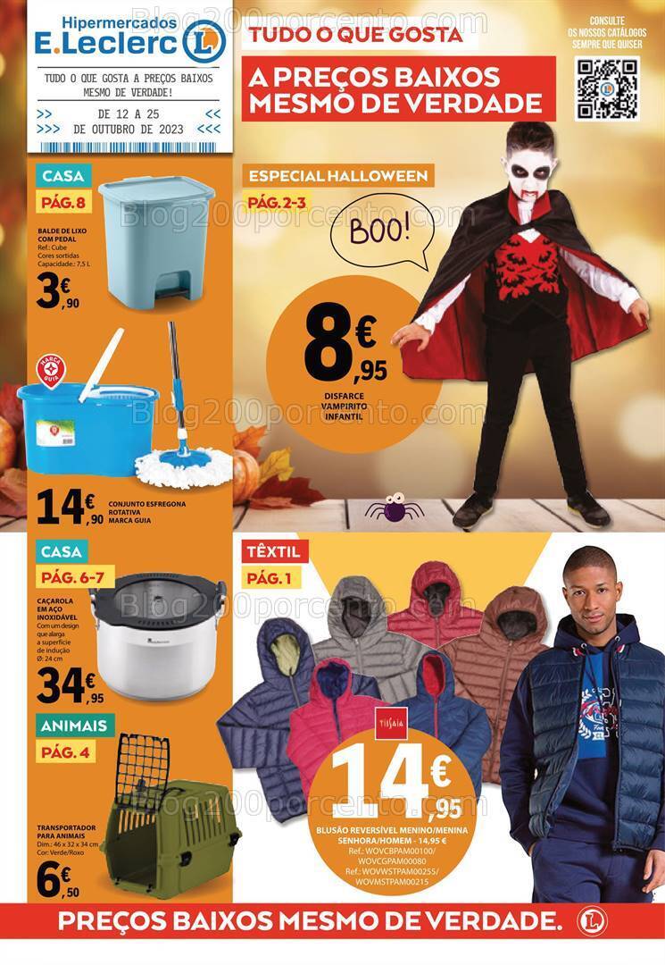Antevisão Folheto E-LECLERC Halloween + Bazar Promoções de 12 a 25 outubro