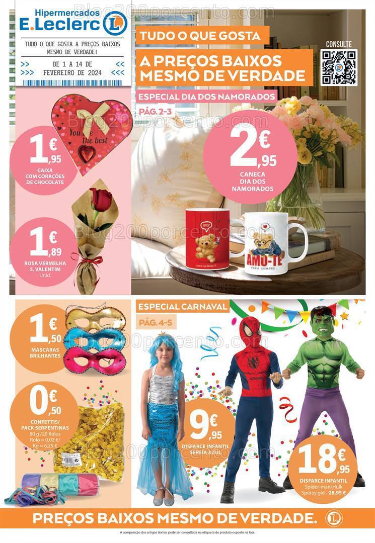 Antevisão Folheto E-LECLERC Bazar +Promoções de 1 a 14 fevereiro
