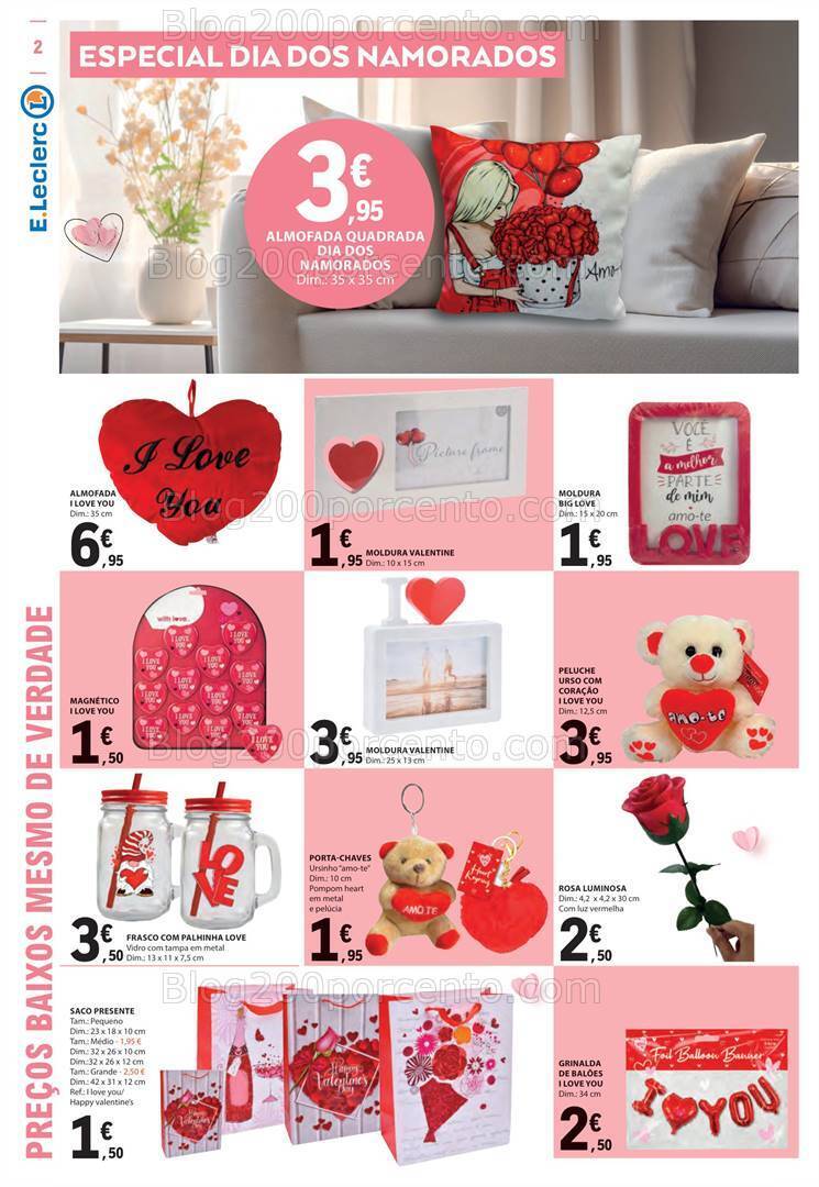 Antevisão Folheto E-LECLERC Bazar + Dia dos Namorados Promoções de 1 a 14 fevereiro