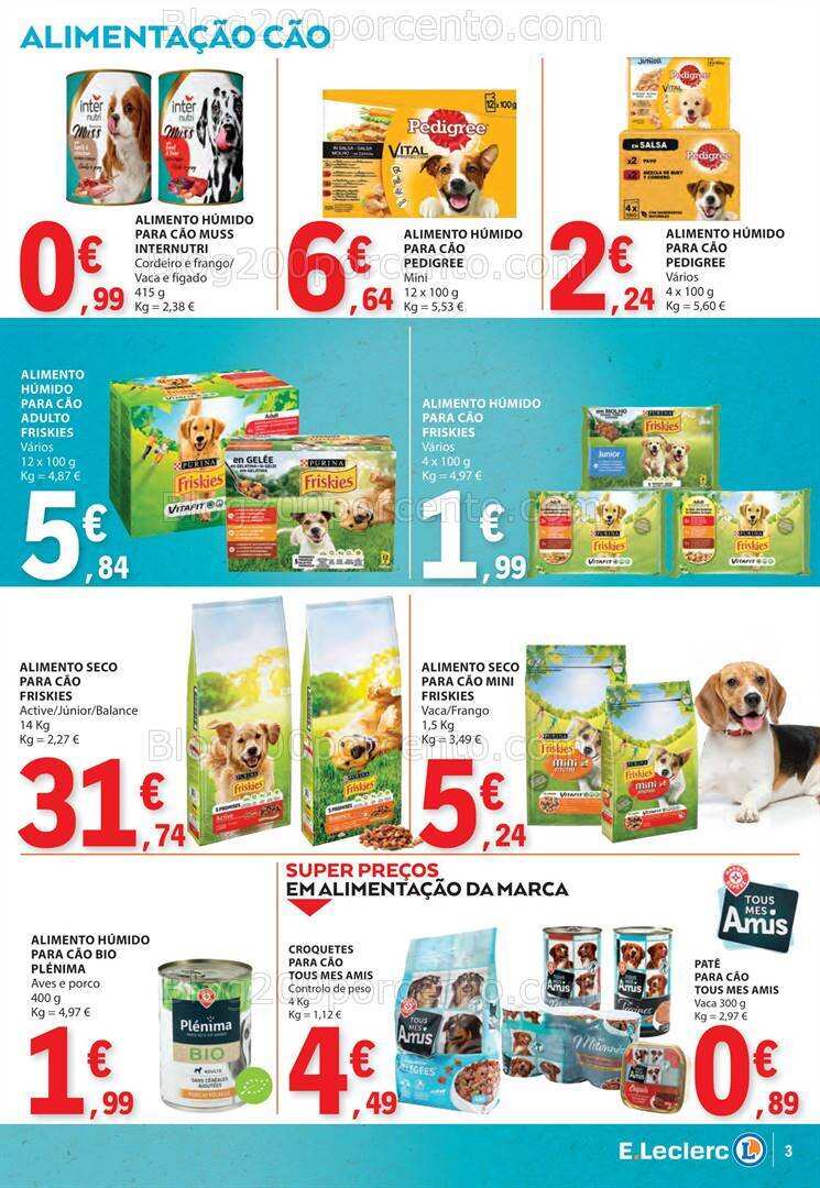 Antevisão Folheto E-LECLERC Especial Animais Promoções de 23 janeiro a 4 fevereiro