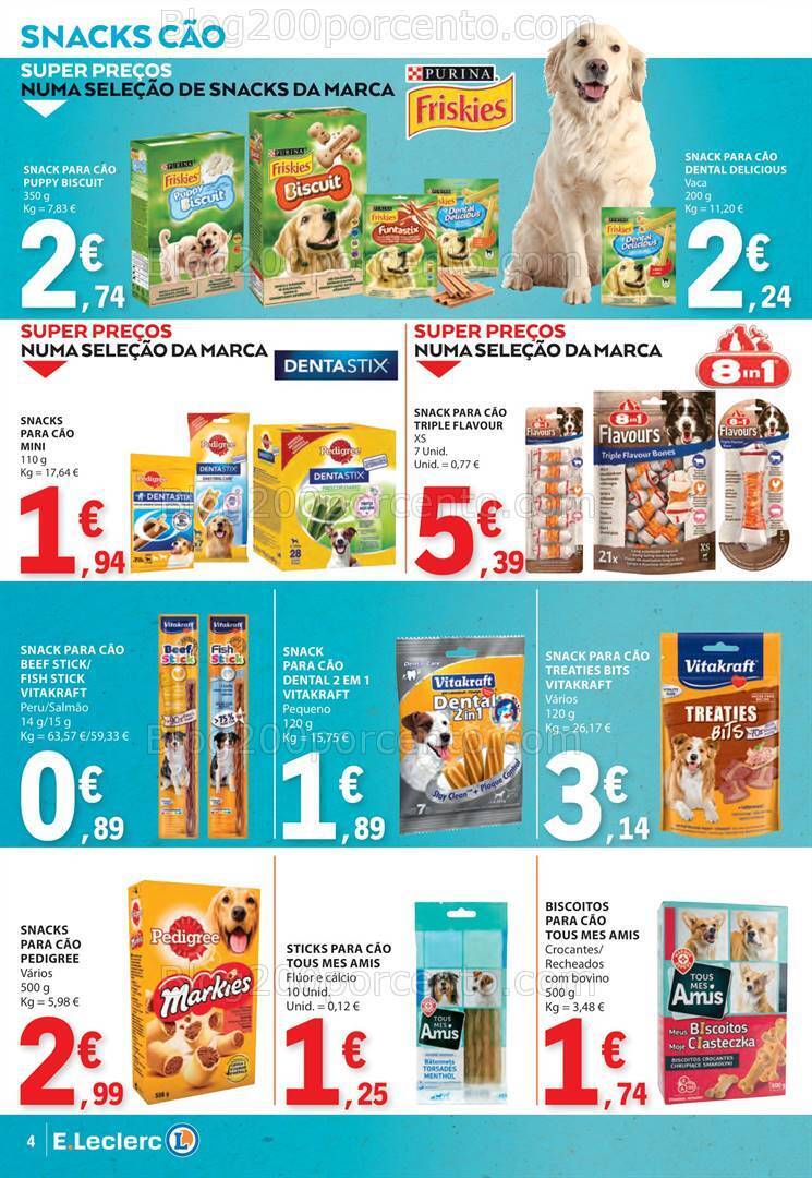 Antevisão Folheto E-LECLERC Especial Animais Promoções de 23 janeiro a 4 fevereiro