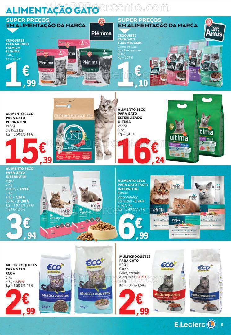 Antevisão Folheto E-LECLERC Especial Animais Promoções de 23 janeiro a 4 fevereiro
