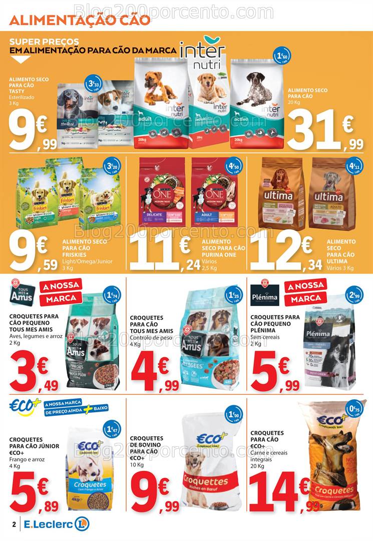 Antevisão Folheto E-LECLERC Pets Promoções de 28 janeiro a 9 fevereiro