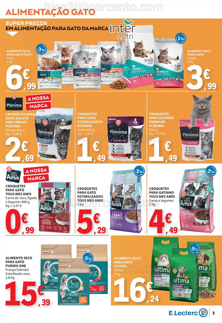 Antevisão Folheto E-LECLERC Pets Promoções de 28 janeiro a 9 fevereiro