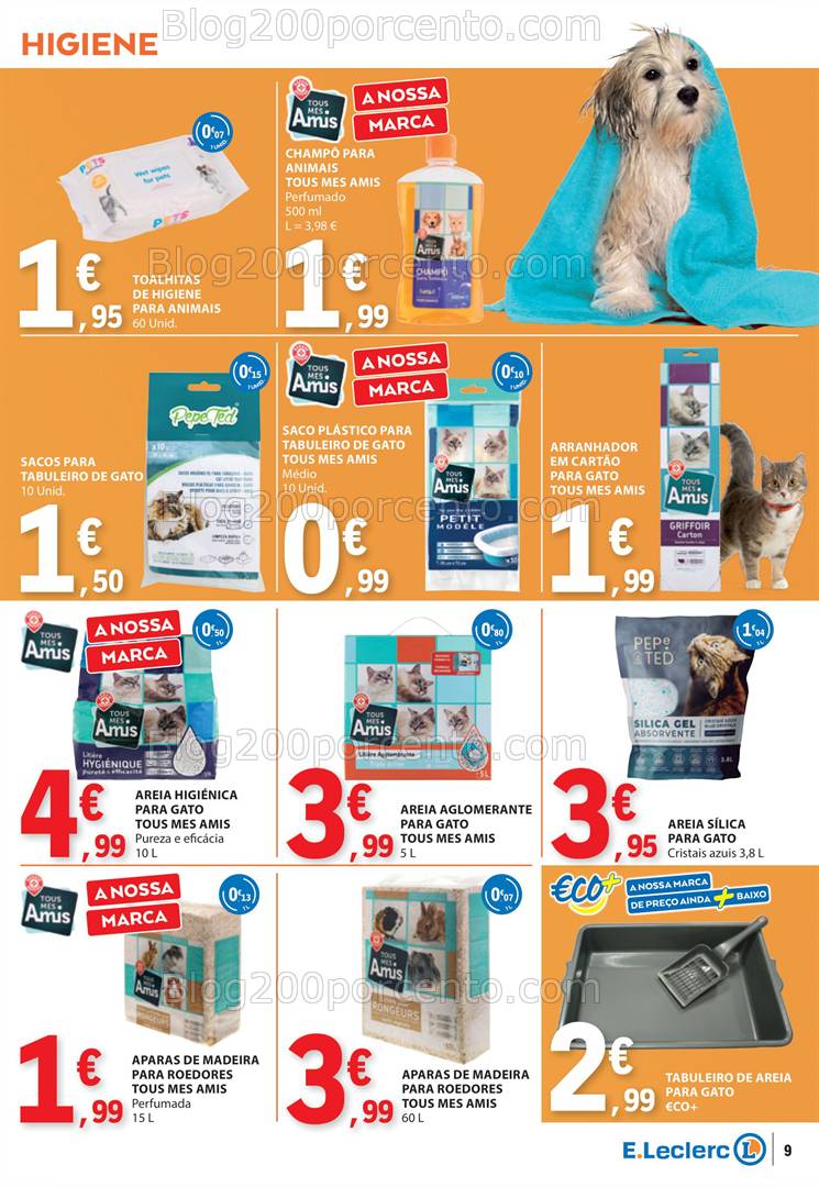 Antevisão Folheto E-LECLERC Pets Promoções de 28 janeiro a 9 fevereiro