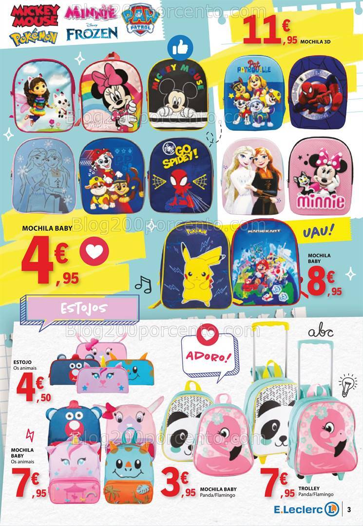 Antevisão Folheto E-LECLERC Regresso às Aulas Promoções de 6 a 25 agosto