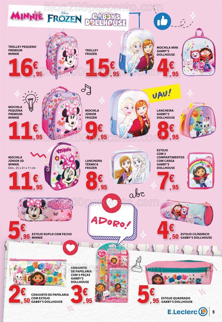 Antevisão Folheto E-LECLERC Regresso às Aulas Promoções de 6 a 25 agosto