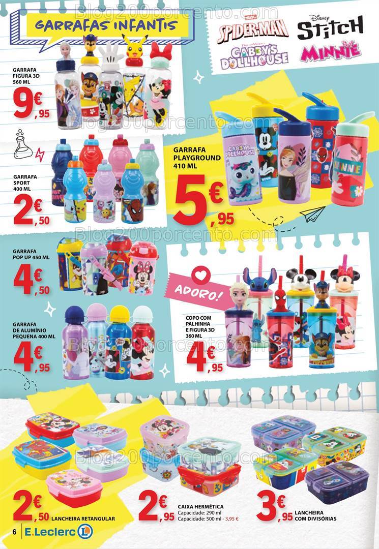 Antevisão Folheto E-LECLERC Regresso às Aulas Promoções de 6 a 25 agosto